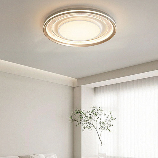 Modern Luxury Aluminum Acrylic Iron Round LED Flush Mount Ceiling Light For Living Room