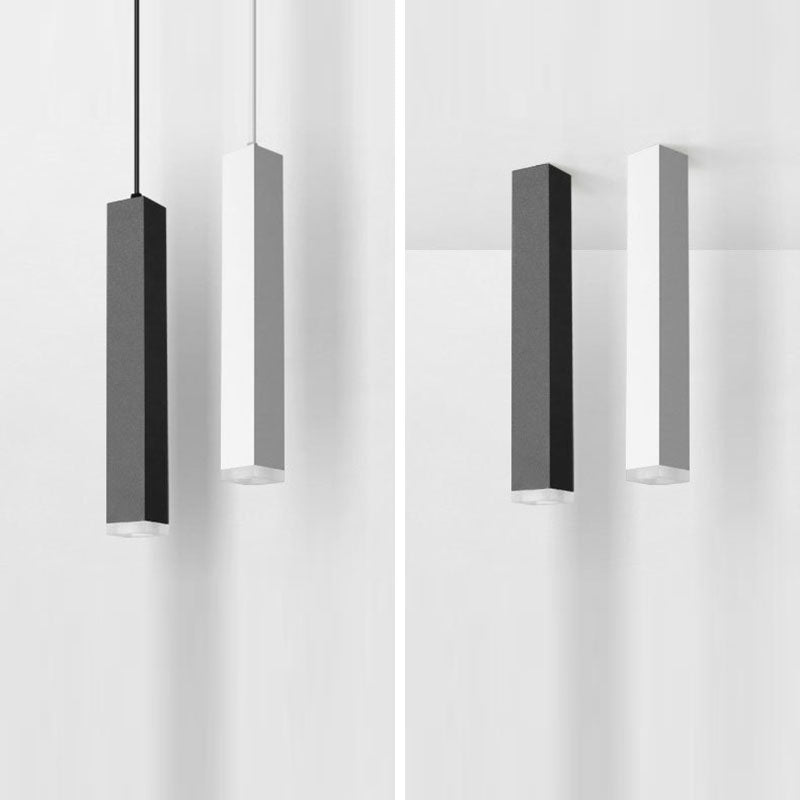 Modern Minimalist Aluminum Glass Linear LED Pendant Light For Living Room