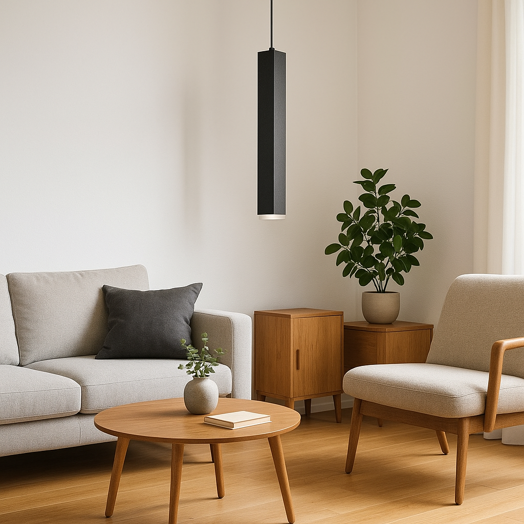 Modern Minimalist Aluminum Glass Linear LED Pendant Light For Living Room