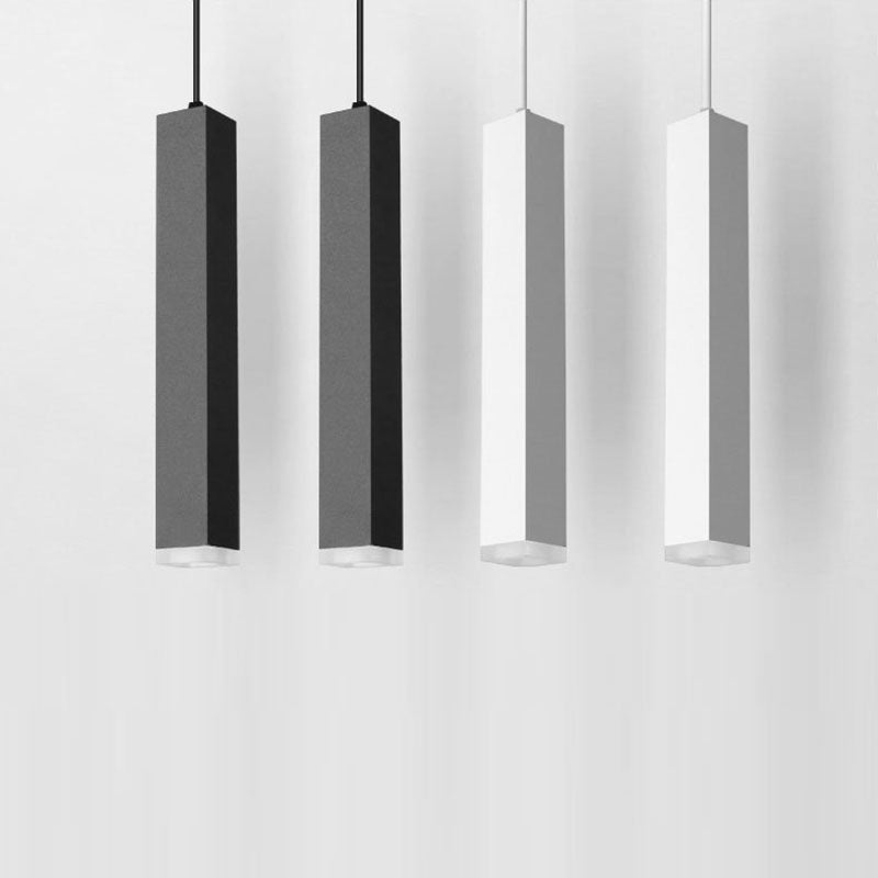 Modern Minimalist Aluminum Glass Linear LED Pendant Light For Living Room