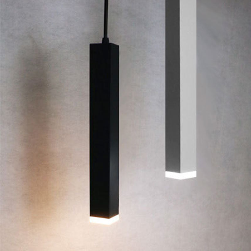 Modern Minimalist Aluminum Glass Linear LED Pendant Light For Living Room