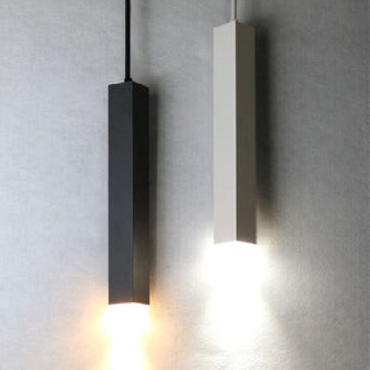Modern Minimalist Aluminum Glass Linear LED Pendant Light For Living Room