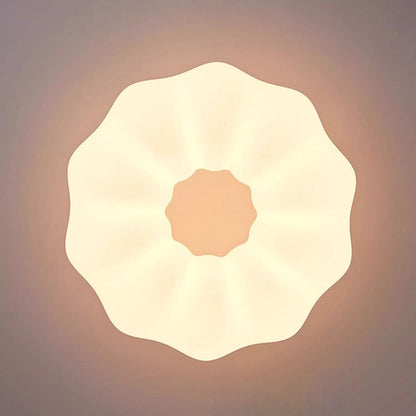 Modern Minimalist Iron PE Cream Round LED Flush Mount Ceiling Light For Hallway