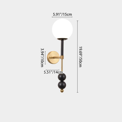 Traditional French Iron Glass Linear 1-Light Wall Sconce Lamp For Bedroom