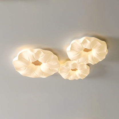 Contemporary Scandinavian Iron PE Flower LED Flush Mount Ceiling Light For Living Room