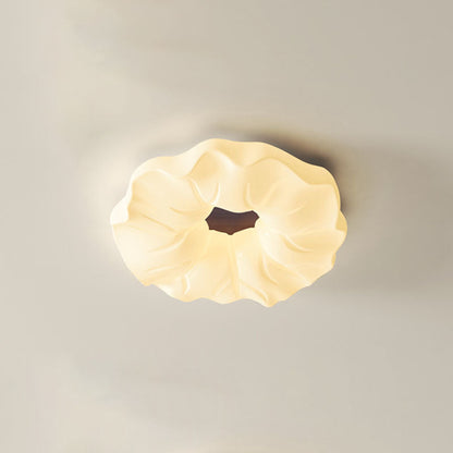 Contemporary Scandinavian Iron PE Flower LED Flush Mount Ceiling Light For Living Room