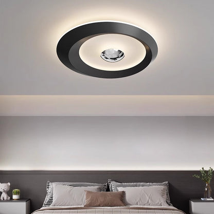 Modern Minimalist Iron Acrylic Round LED Flush Mount Ceiling Light For Bedroom