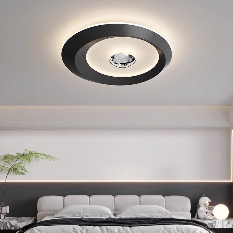 Modern Minimalist Iron Acrylic Round LED Flush Mount Ceiling Light For Bedroom