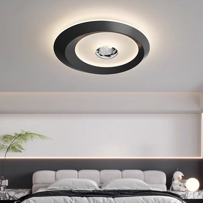Modern Minimalist Iron Acrylic Round LED Flush Mount Ceiling Light For Bedroom