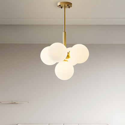 Traditional French Iron Glass Bubble Round 5/13 Light Chandelier For Living Room