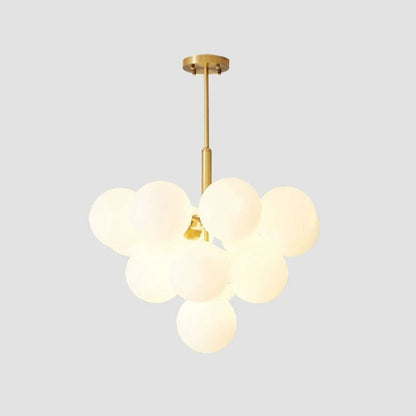 Traditional French Iron Glass Bubble Round 5/13 Light Chandelier For Living Room