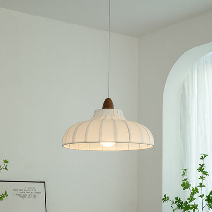 Traditional French Fabric Iron Wood Round 1/2/3 Light Chandelier For Bedroom