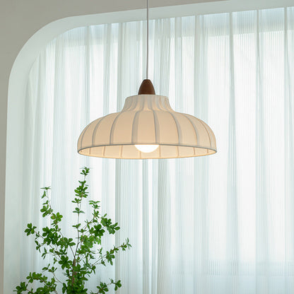 Traditional French Fabric Iron Wood Round 1/2/3 Light Chandelier For Bedroom