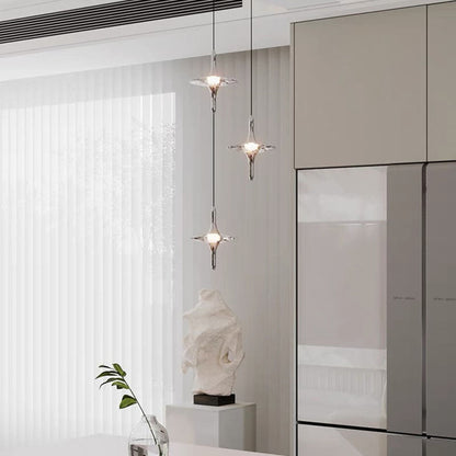 Modern Luxury Aluminum Crystal Star LED Chandelier For Bedroom