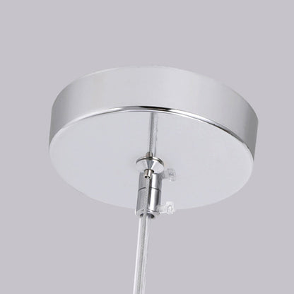 Contemporary Creative Resin Polystyrene Aluminum Semicircle 1-Light Pendant Light For Dining Room
