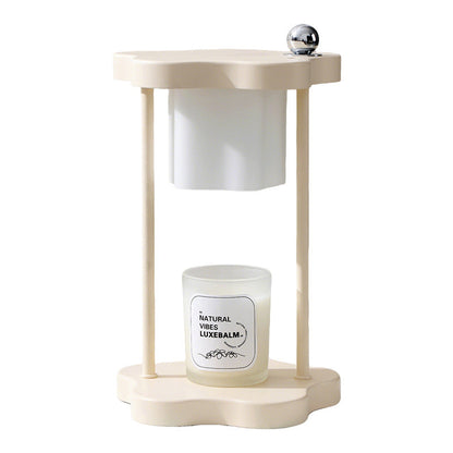Modern Minimalist Metal Rubberwood Flower 1-Light Melting Wax Table Lamp For Bedroom
