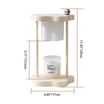 Modern Minimalist Metal Rubberwood Flower 1-Light Melting Wax Table Lamp For Bedroom
