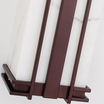 Traditional Chinese Waterproof Stainless Steel Resin Imitation Marble Pattern Linear LED Wall Sconce Lamp For Outdoor Patio