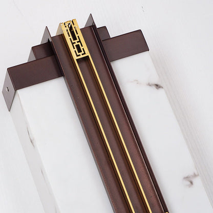 Traditional Chinese Waterproof Stainless Steel Resin Imitation Marble Pattern Linear LED Wall Sconce Lamp For Outdoor Patio