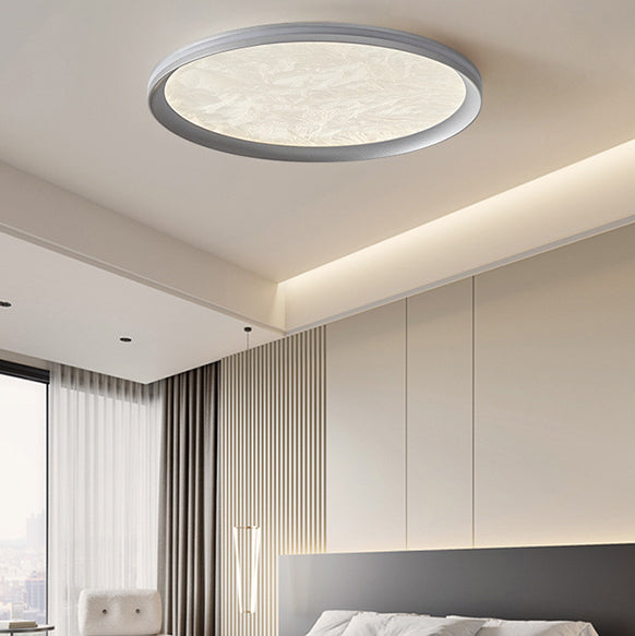 Modern Minimalist Aluminum Acrylic Round LED Flush Mount Ceiling Light For Bedroom