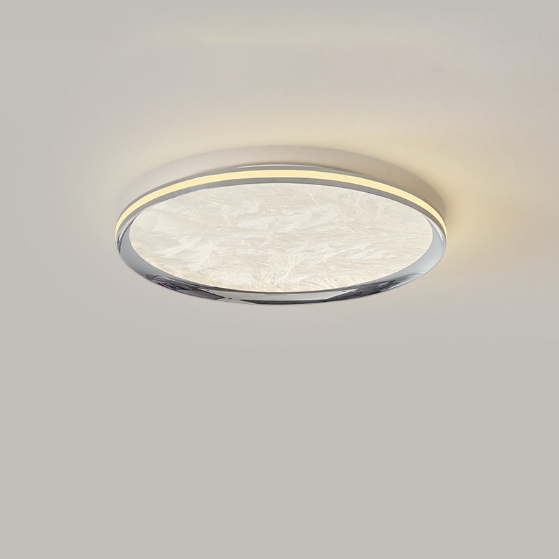 Modern Minimalist Aluminum Acrylic Round LED Flush Mount Ceiling Light For Bedroom