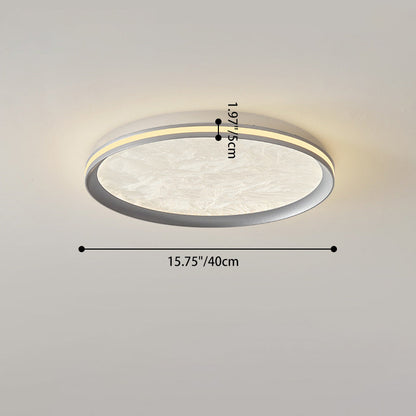 Modern Minimalist Aluminum Acrylic Round LED Flush Mount Ceiling Light For Bedroom