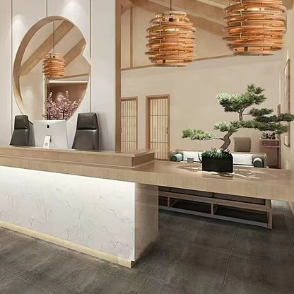 Traditional Chinese Bamboo Weaving Round 1-Light Pendant Light For Dining Room