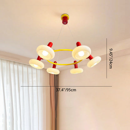 Contemporary Creative Metal Glass Round 3/5/6 Light Chandelier For Bedroom