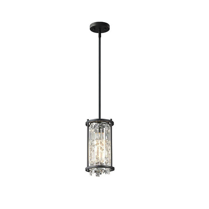 Contemporary Luxury Iron Crystal Round Square 1/3 Light Pendant Light For Bedroom