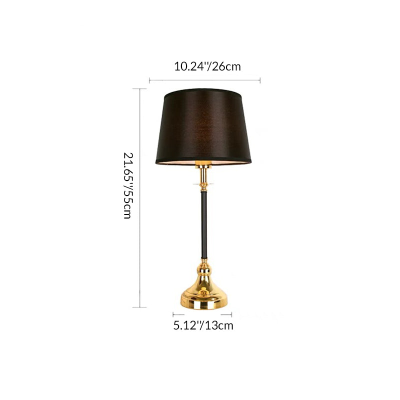 Contemporary Luxury Metal Fabric Round 1-Light Table Lamp For Bedroom