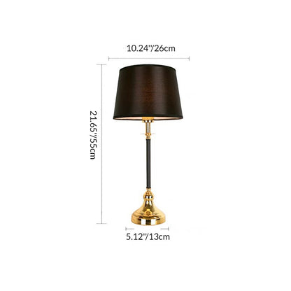 Contemporary Luxury Metal Fabric Round 1-Light Table Lamp For Bedroom