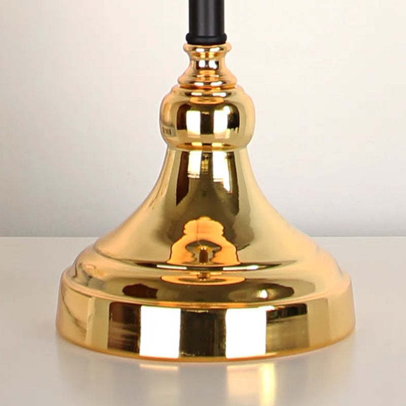 Contemporary Luxury Metal Fabric Round 1-Light Table Lamp For Bedroom