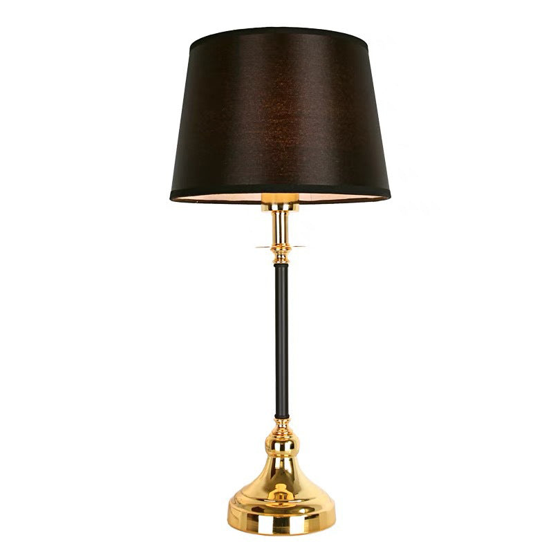 Contemporary Luxury Metal Fabric Round 1-Light Table Lamp For Bedroom