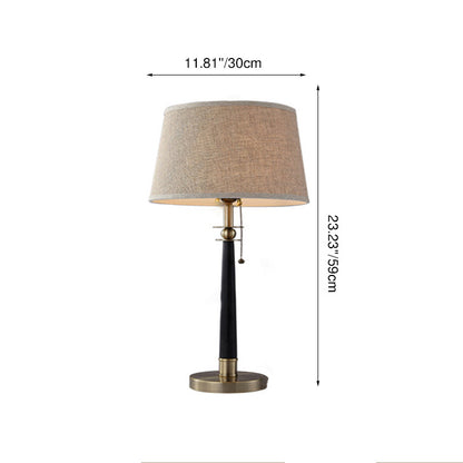 Contemporary Luxury Iron Fabric Round 1-Light Table Lamp For Bedroom