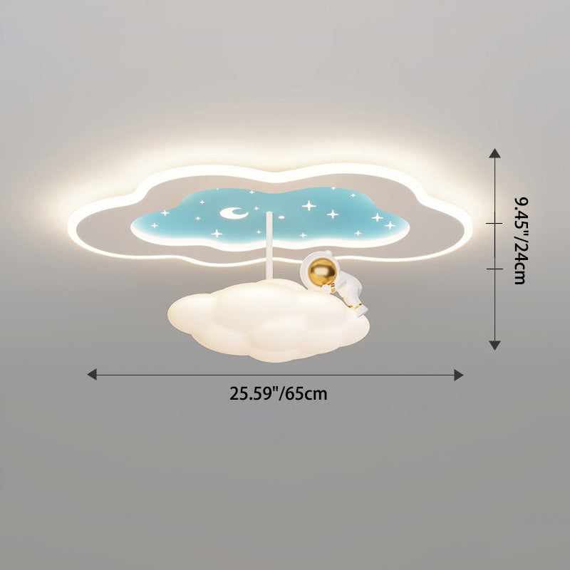 モダンアールデコ調 宇宙 ランド バタフライ クラウド バルーン PE アクリル アイアン LED フラッシュマウント シーリングライト 寝室用