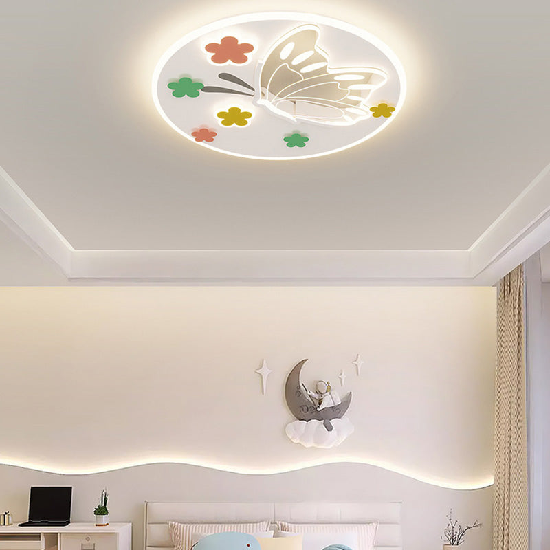モダンアールデコ調 宇宙 ランド バタフライ クラウド バルーン PE アクリル アイアン LED フラッシュマウント シーリングライト 寝室用
