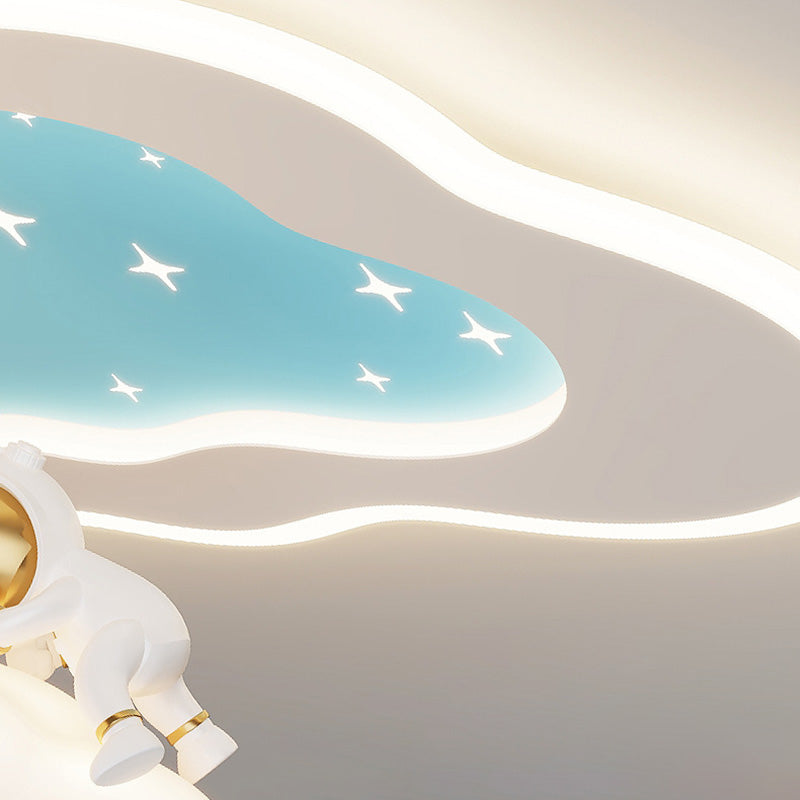 モダンアールデコ調 宇宙 ランド バタフライ クラウド バルーン PE アクリル アイアン LED フラッシュマウント シーリングライト 寝室用