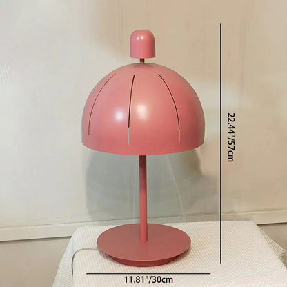 Contemporary Scandinavian Half Round Mushroom Iron 1-Light Table Lamp For Living Room