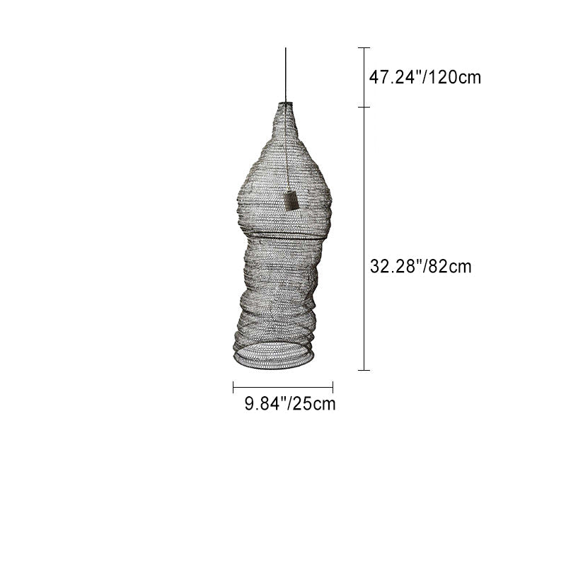 Contemporary Creative Irregular Round Iron 1-Light Pendant Light For Living Room