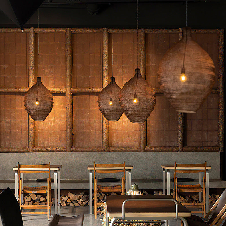 Contemporary Creative Irregular Round Iron 1-Light Pendant Light For Living Room