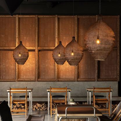 Contemporary Creative Irregular Round Iron 1-Light Pendant Light For Living Room