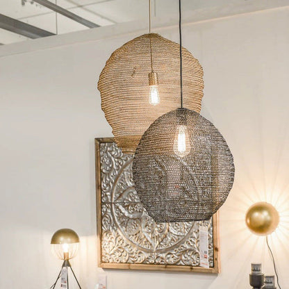 Contemporary Creative Irregular Round Iron 1-Light Pendant Light For Living Room