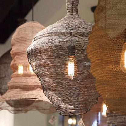 Contemporary Creative Irregular Round Iron 1-Light Pendant Light For Living Room