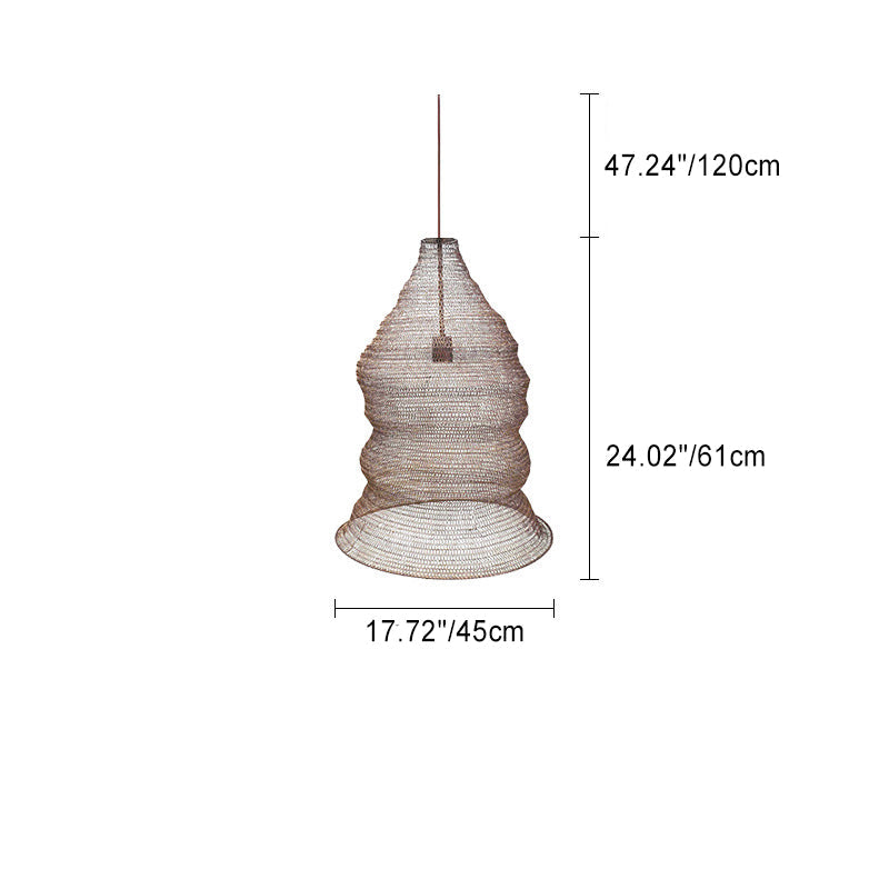 Contemporary Creative Irregular Round Iron 1-Light Pendant Light For Living Room