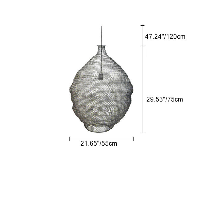 Contemporary Creative Irregular Round Iron 1-Light Pendant Light For Living Room