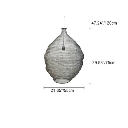 Contemporary Creative Irregular Round Iron 1-Light Pendant Light For Living Room