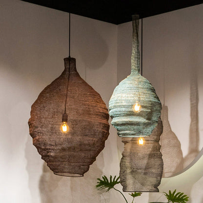 Contemporary Creative Irregular Round Iron 1-Light Pendant Light For Living Room