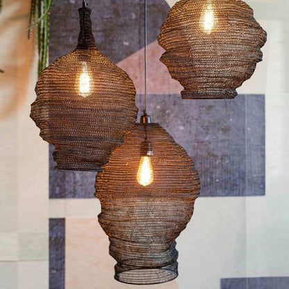 Contemporary Creative Irregular Round Iron 1-Light Pendant Light For Living Room