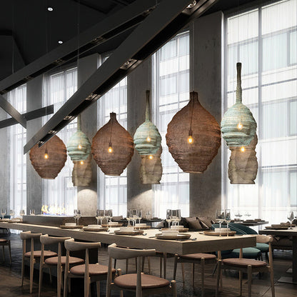 Contemporary Creative Irregular Round Iron 1-Light Pendant Light For Living Room