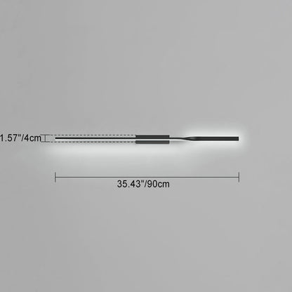 Modern Minimalist One Long Silicone Iron Aluminum LED Wall Sconce Lamp For Living Room